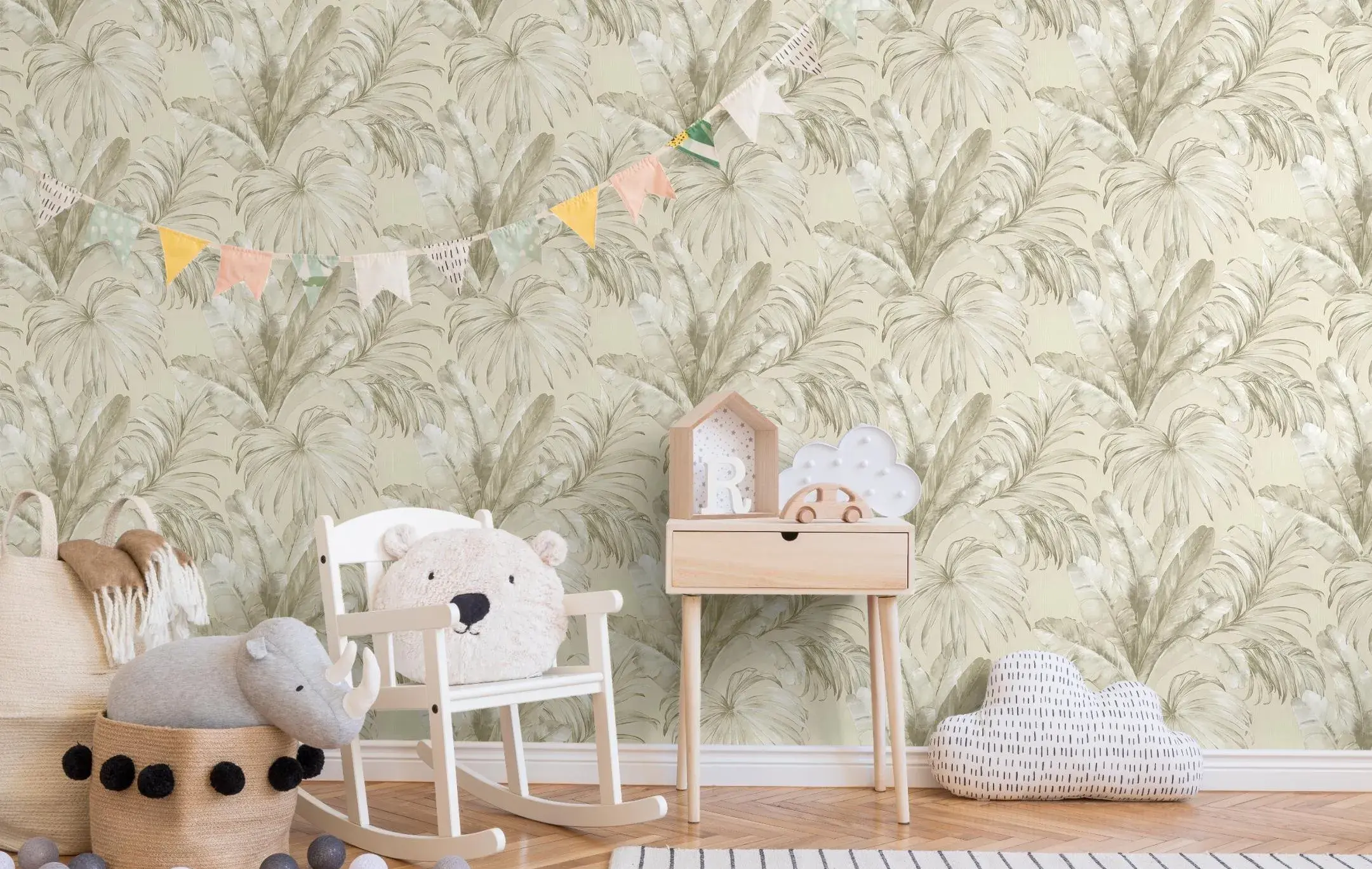 Beige Embossed Wallpaper – Botanical Textures (4714-1)
